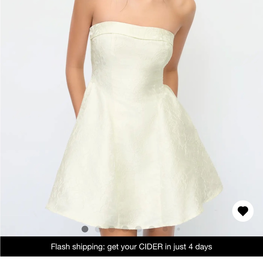 Elegant Cream Strapless Dress